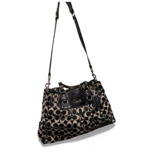 Coach Signature Khaki & Tan Monogram Shoulder Bag – F16610 – Crossbody - Hangtag